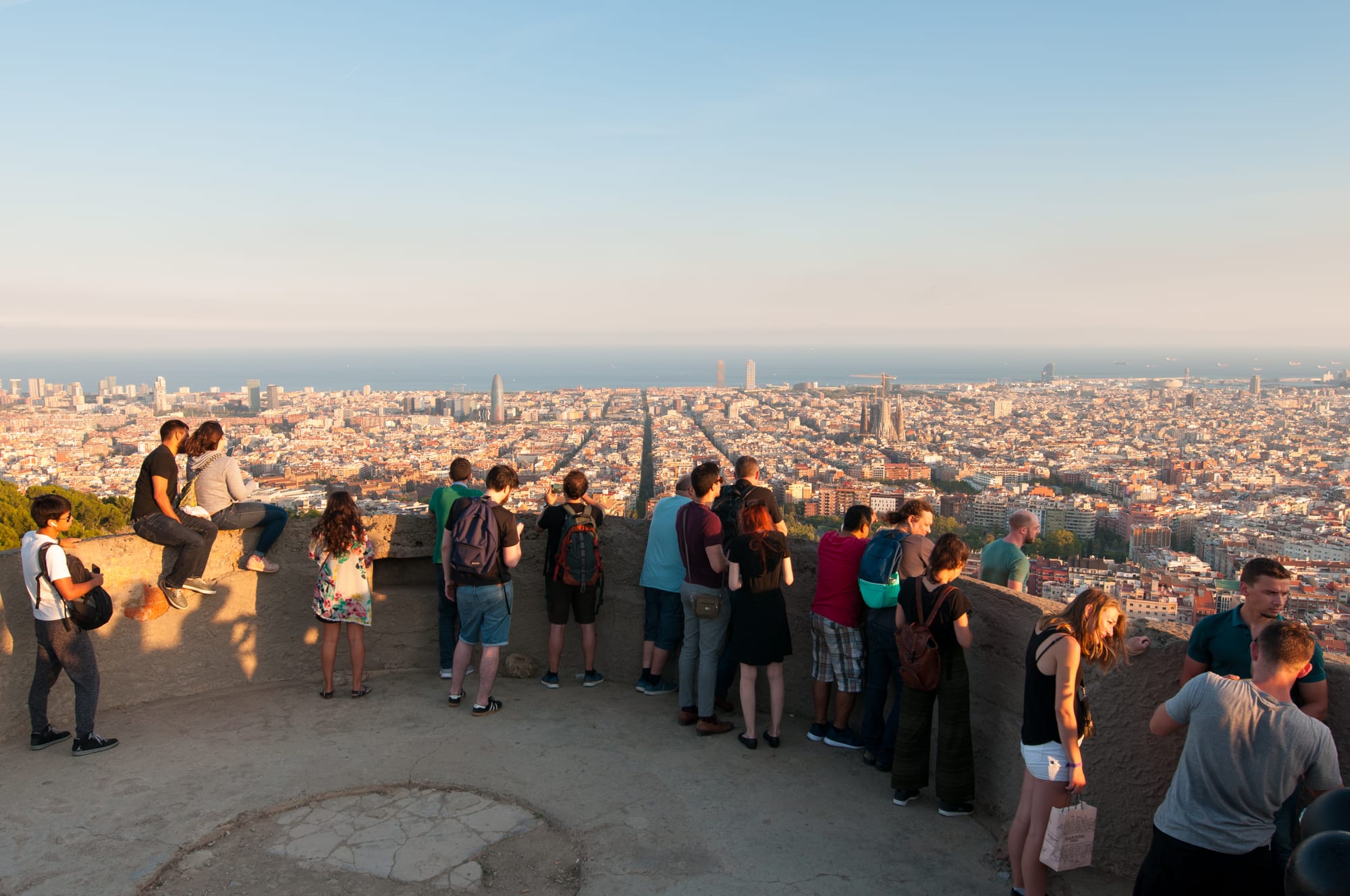 Sunset over Barcelona seen from the Bunkers del Carmel viewpoint